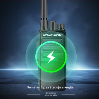 Baofeng BF1904 civilni ručni radio s dugim dometom, 400-470MHz, 10W, 16 kanala, baterija 2500mAh, domet 10-50km