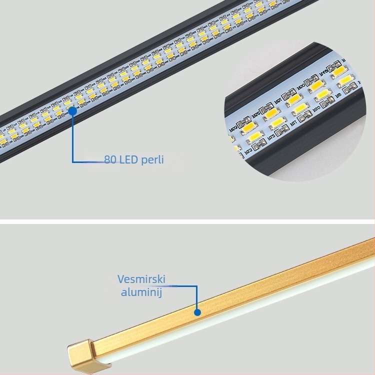 USB-klips LED stolna svjetiljka s zaštitom vida, 10 razina podešavanja jačine svjetla i podešavanje temperature boje