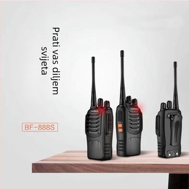 888S ručna radiostanica, otporna na udarce, bez zaslona, bežični (5W RF izlaz; domet 1,5–3 km; Li‑ion baterija 1500 mAh)