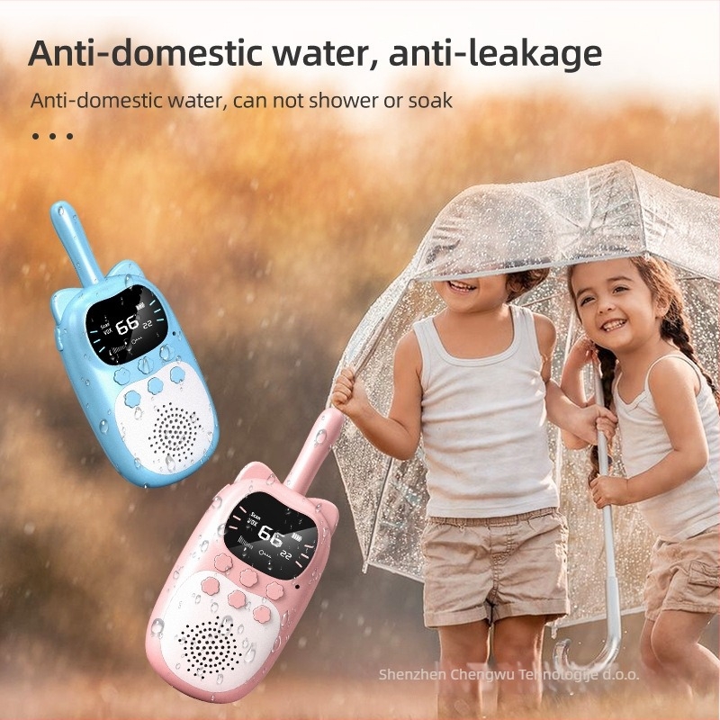 DJ200 Dječje bežično walkie-talkie, domet 3 km, USB punjenje, litijska baterija, s zaslonom