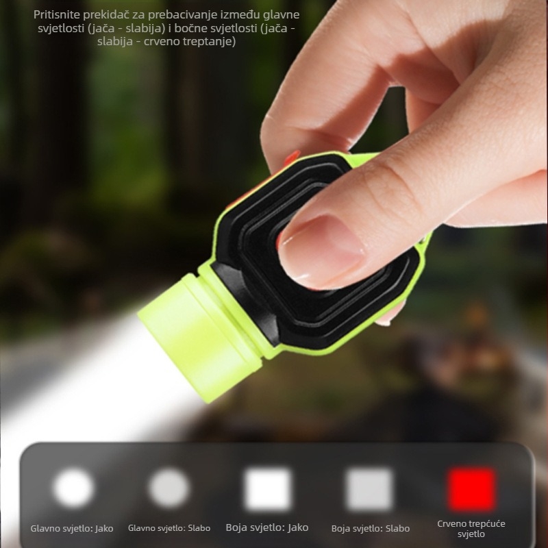 COB prenosna LED svjetiljka za ključeve s USB punjenjem za kampiranje i nužno LED radno svjetlo; 3W, LED, baterija 150, ručno pokretanje energije
