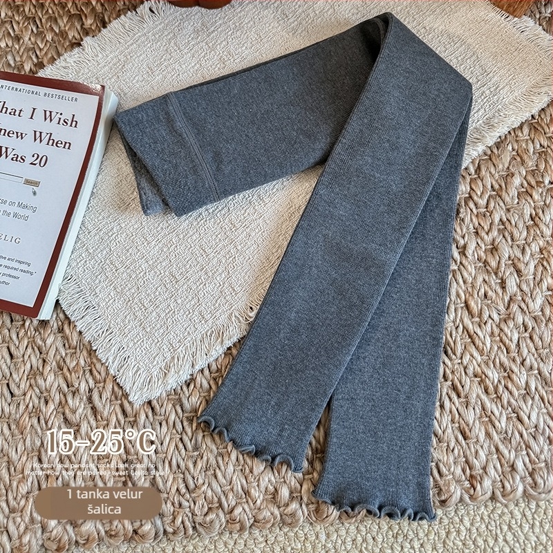 Dječje pamučne tajice s volanim rubom, srednji pojas, dužina 9/10, za djecu 3–8 godina