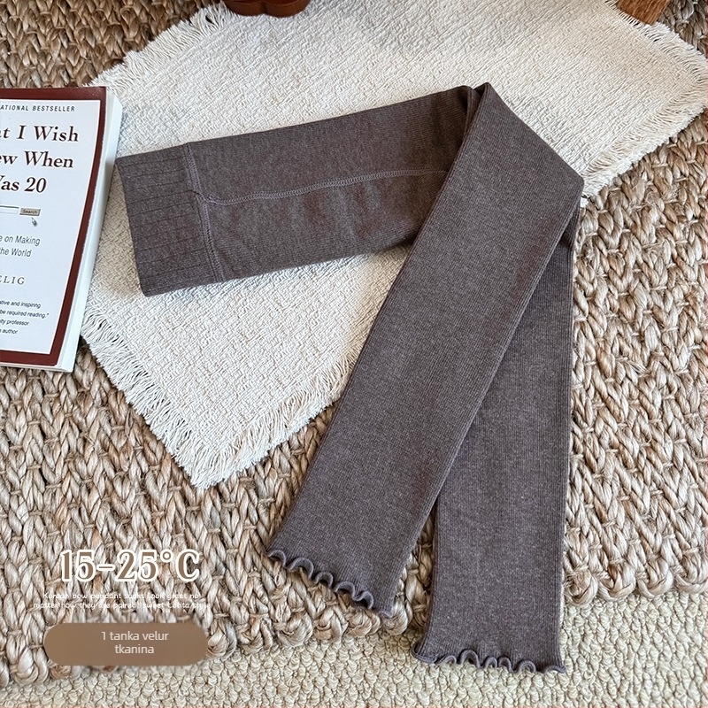 Dječje pamučne tajice s volanim rubom, srednji pojas, dužina 9/10, za djecu 3–8 godina