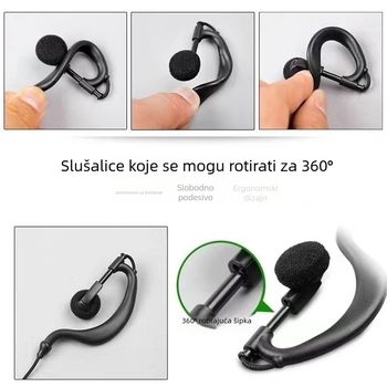 Kabel slušalica za radio, kuka za uho, stil K-head (Bez baterije; Doseg do 3 km; Bez mreže)