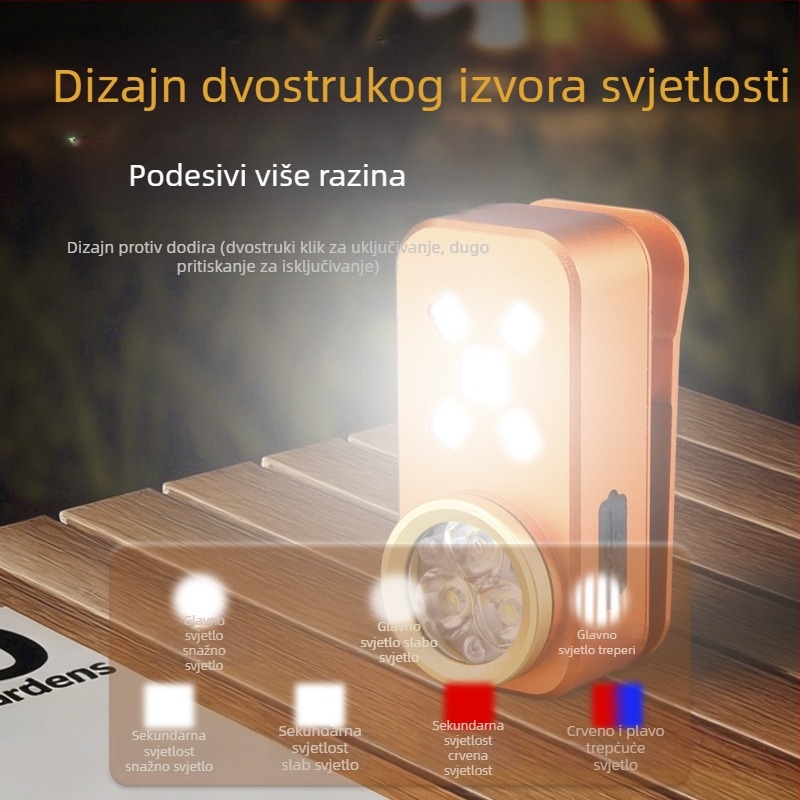 Mini ručna LED lampa s USB punjenjem, 6W, do 500 lm, 500 mAh, IP45, aluminijsko kućište