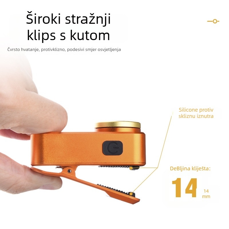 Mini ručna LED lampa s USB punjenjem, 6W, do 500 lm, 500 mAh, IP45, aluminijsko kućište