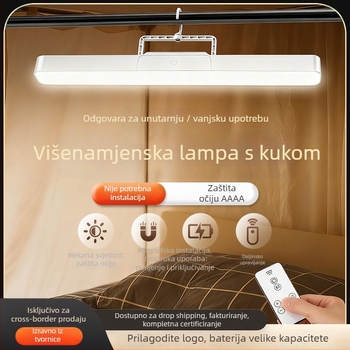 LED stolna lampa s magnetskim zakačivanjem, dodirni upravljač, ugrađena litijska baterija, osvjetljenje za učenje, CRI ≥90, 1–10W, plastično sjenilo