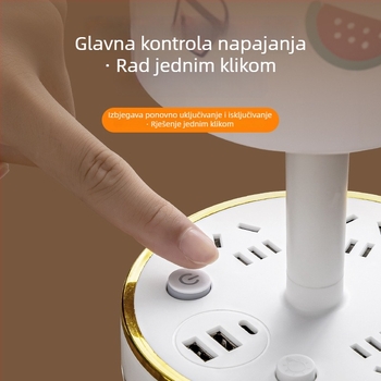 Luksuzna stolna lampa sa utičnicom i USB brzim punjenjem, nježno noćno svjetlo za spavaću sobu