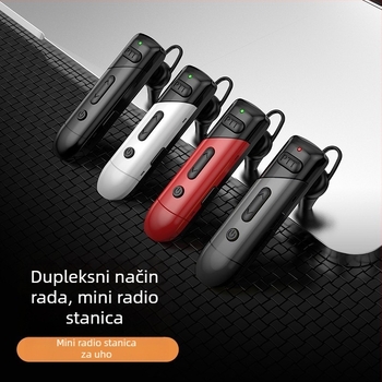 Mini bežični interkom s ušnim kilpama za restorane, 400–480 MHz, 1,5 W, 16 kanala, domet do 3 km, Li-ion baterija 3,7 V