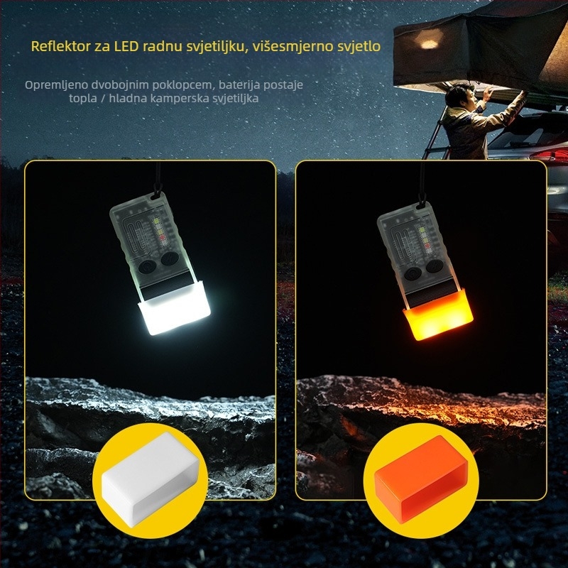 Troglava LED svjetiljka za ključeve, aluminijska legura + PC kućište, 1100 mAh, 350+ lumena, vodootporna.