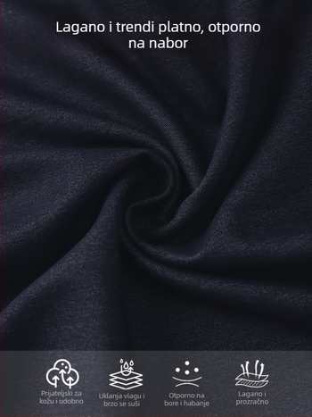 Traperice: široke nogavice, ravni kroj, elastičan pojas, mješavina Tencel (Lyocell) i poliestera, završno pranje