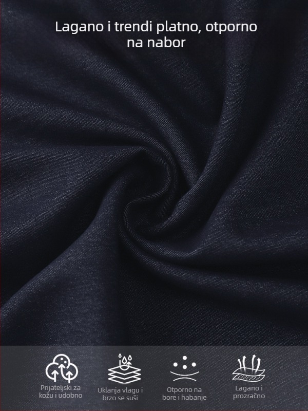 Traperice: široke nogavice, ravni kroj, elastičan pojas, mješavina Tencel (Lyocell) i poliestera, završno pranje