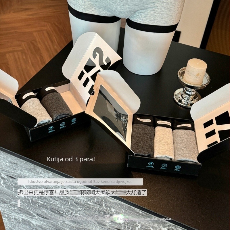 Ženske gaćice od pamuka, srednji pojas, prozračne, antibakterijske, 95–100% pamuk