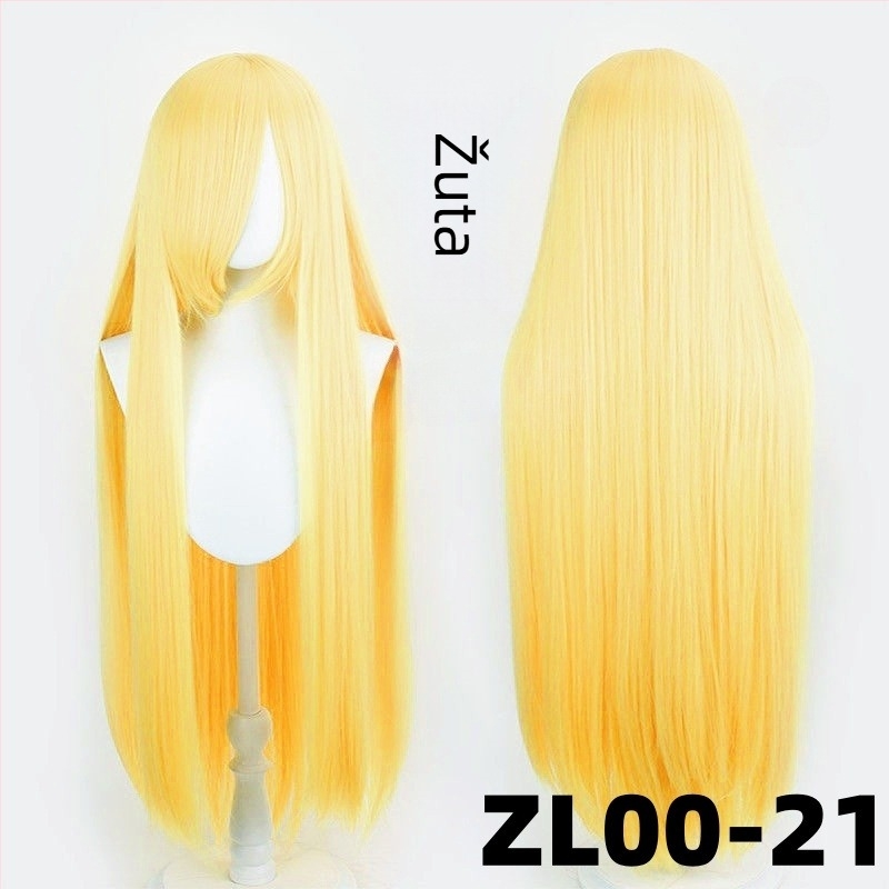 Cosplay perika - duga ravna kosa s dugim šiškama, otporna na toplinu, sintetička vlakna, anime stil, Silk Joy
