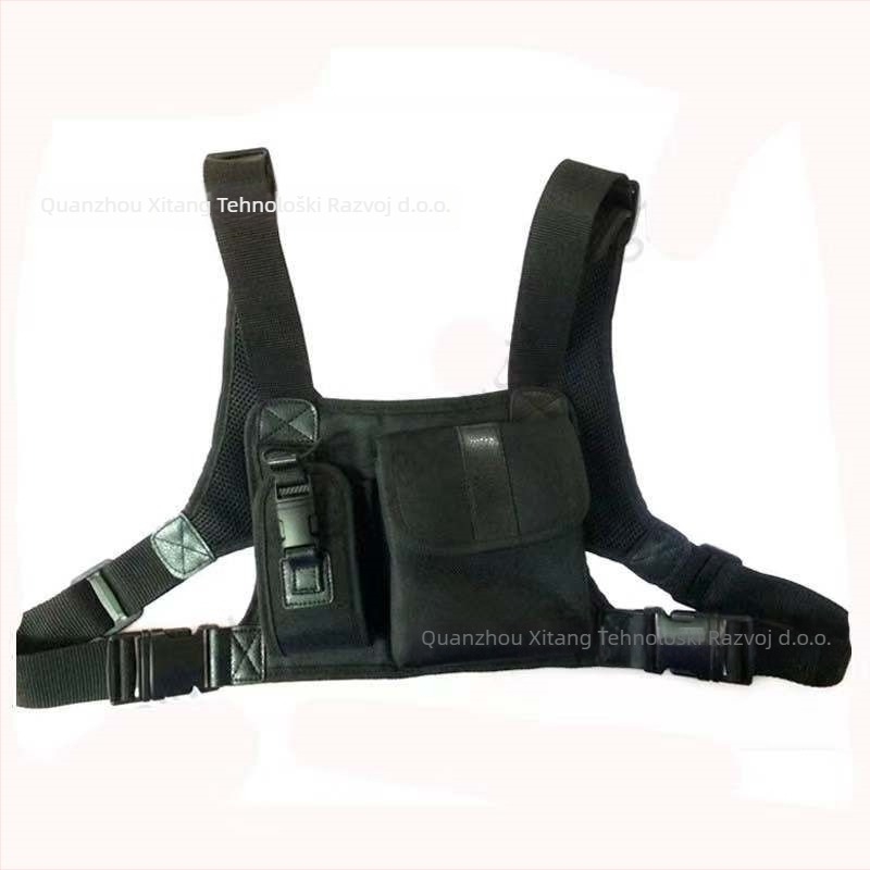 Torba za prsni dio za radio, taktička, od najlona EV kože, bez baterije, raspon frekvencija 1,5–3 km, teorijski domet 10–50 km
