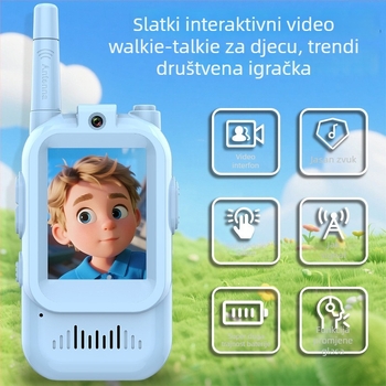 Dječji video komunikator - bežično, mini vanjski, 2.4 GHz, 1 kanal, doseg do 1.5 km, Li-ion baterija 650 mAh, zaslon, otporan na prašinu