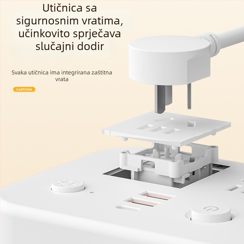 KBKA Višenamjenska stolna lampa: sjenilo od platna; utičnica za napajanje; noćno svjetlo; svjetlo za učenje; napon ≤36V