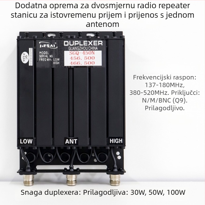 Seven duplexni prijemnik – 30W, raspon frekvencija 136–520 MHz, domet >50 km, otporan na prašinu