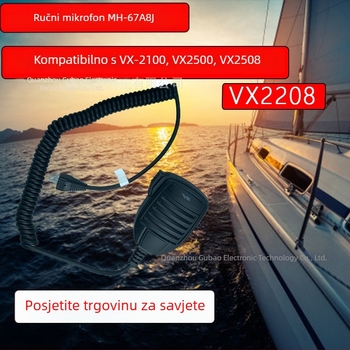 MH-67A8J Ručni mikrofon za VX-2100, VX-2500, VX-2508 i VX-2208 automobilskih radiostanica – protiv smetnji, bez baterije, domet ispod 1,5 km