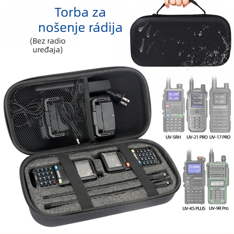 Torba za walkie-talkie Baofeng UV-21 PRO, UV-5RH i UV-9R PRO; otpornost na padove; bez baterije; teoretski domet 1,5–3 km