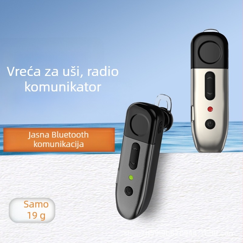 Prenosna radiostanica s ušnim držačem, 16 kanala, doseg >50 km, mreža 5G/4G/3G/2G, Li-ion baterija 560 mAh