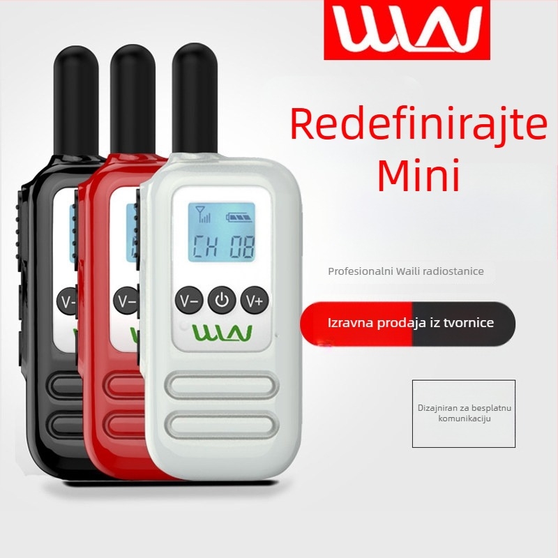 Prijenosni Walkie-Talkie, 400-480MHz, 5W, 16 kanala, domet 1,5-3 km, 1000mAh Li-ion baterija