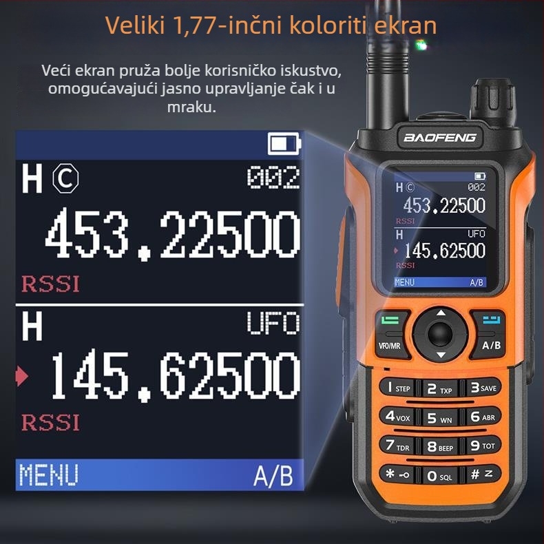 Baofeng UV21PRO UV dvodijelni ručni radio, 5W, 999 kanala, 136-174/400-520 MHz, 2800mAh baterija, s zaslonom
