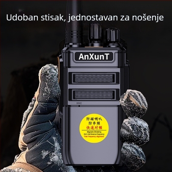 Ručni Walkie-Talkie za vanjsku upotrebu, domet 5–10 km, RF izlazna snaga 10, 16 kanala, LiPo baterija 7800 mAh, protiv smetnji