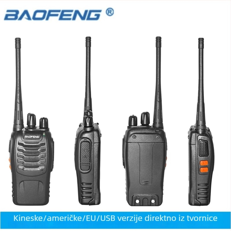 Baofeng BF-888S analogni prijenosni radio, 16 kanala, doseg do 3 km, izlazna snaga 5 W, baterija 1500 mAh, otporan na prašinu