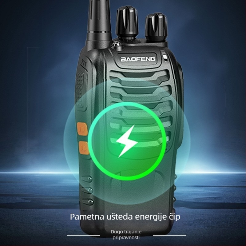 Baofeng BF-888S analogni prijenosni radio, 16 kanala, doseg do 3 km, izlazna snaga 5 W, baterija 1500 mAh, otporan na prašinu