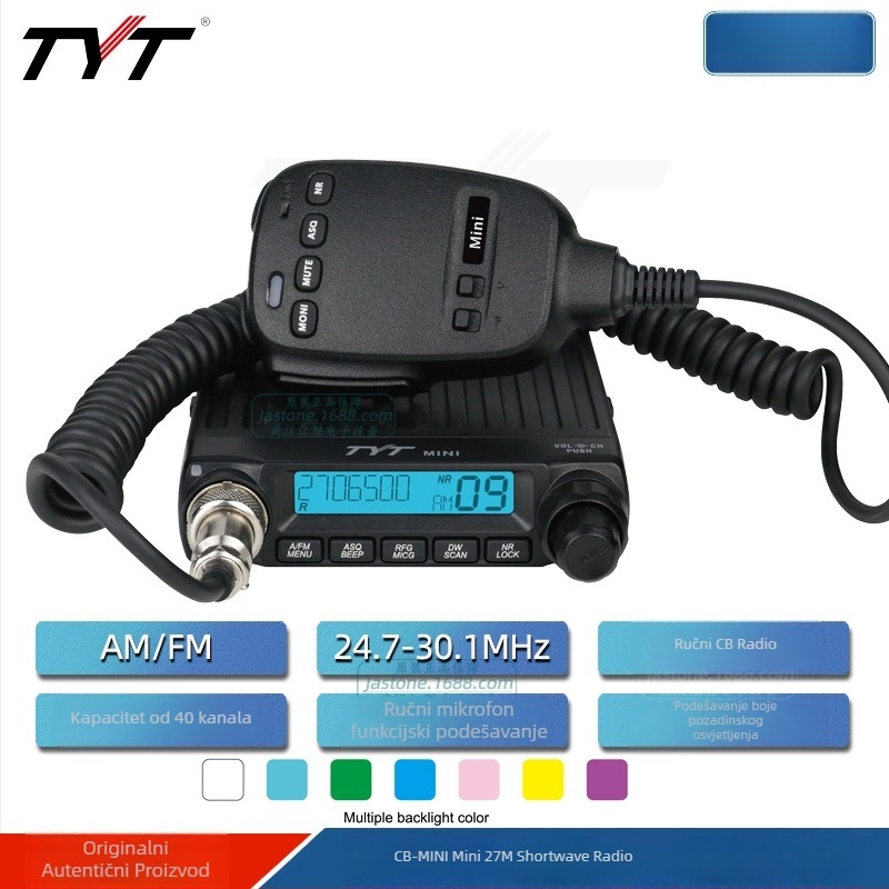 TYT CB-MINI HAM Mini CB radio AM/FM 27MHz, 40 kanala, izlazna snaga 4W, zaslon