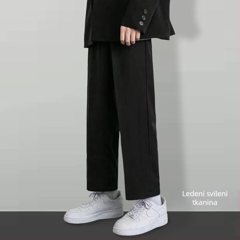 Muške hlače ravnog kroja od corduroy s lanenim materijalom, zima 2025, poslovni formalni stil