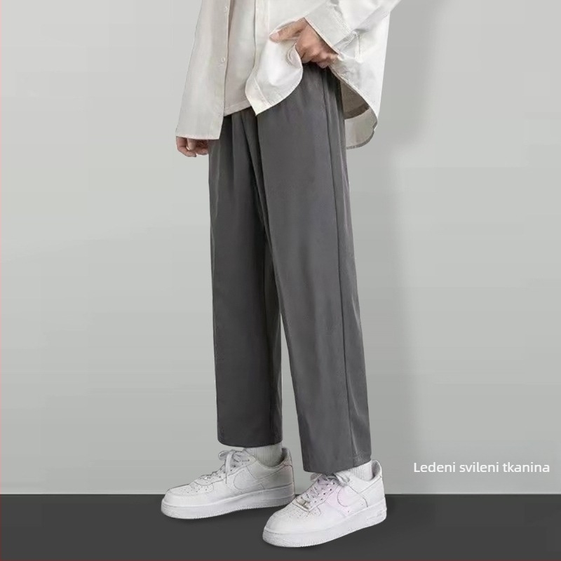 Muške hlače ravnog kroja od corduroy s lanenim materijalom, zima 2025, poslovni formalni stil