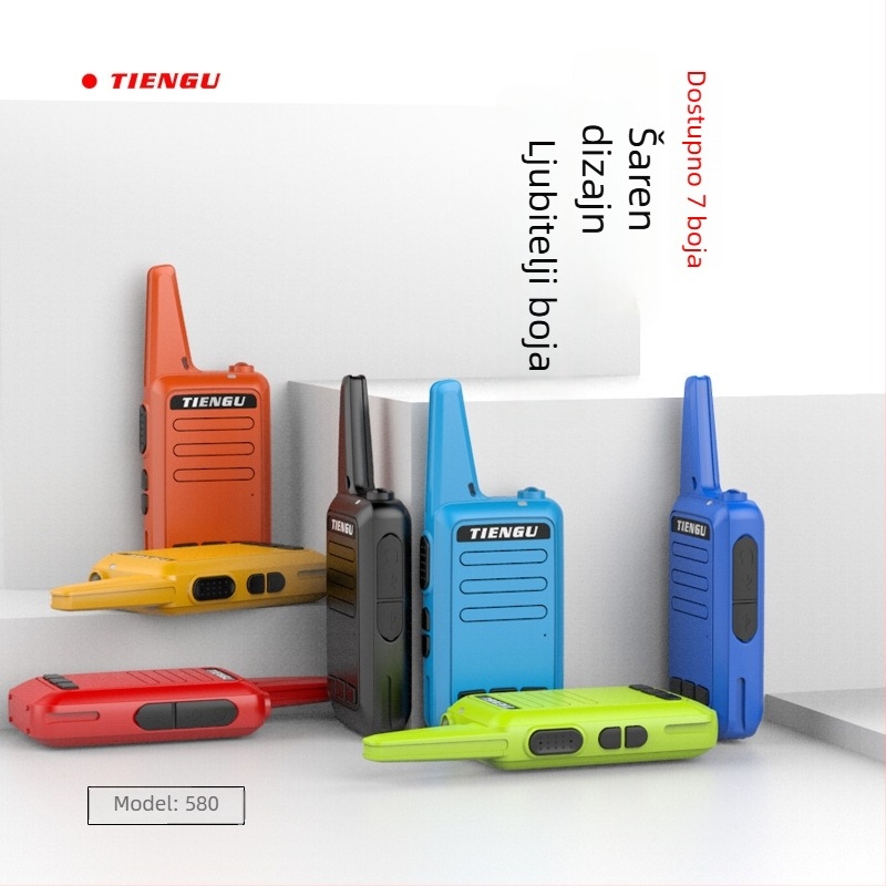 TIENGU 580 prijenosni radio, 400-470 MHz, 5W, 16 kanala, domet 1,5-3 km, litijska baterija