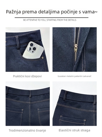 Traperice s visokim strukom i širokim krojnim, denim, debeli materijal, panelno šivanje, zima 2025