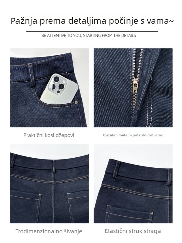 Traperice s visokim strukom i širokim krojnim, denim, debeli materijal, panelno šivanje, zima 2025