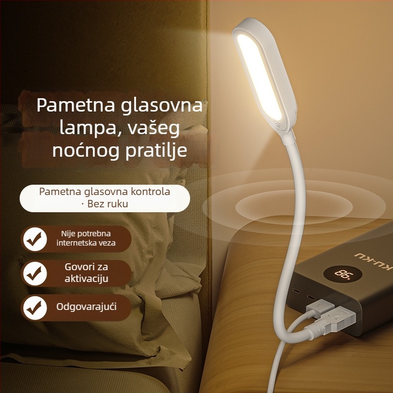 Stolna lampa s glasovnim upravljanjem – USB napajanje, LED rasvjeta, CRI ≥95, napon ≤36V, noćna svjetiljka