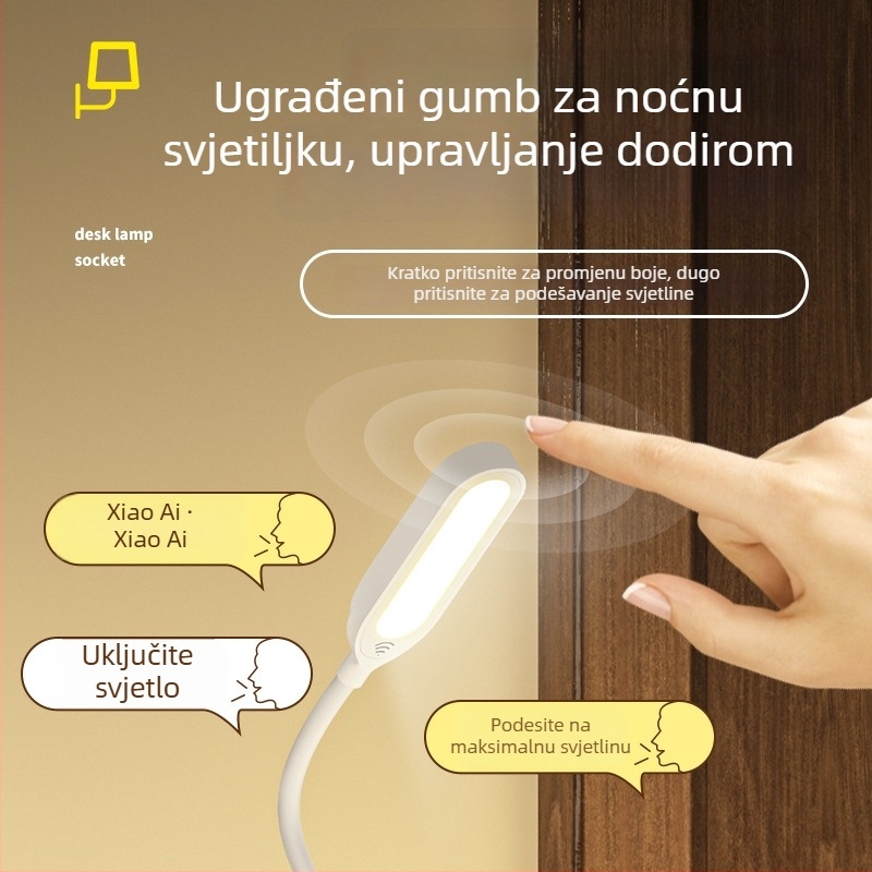 Stolna lampa s glasovnim upravljanjem – USB napajanje, LED rasvjeta, CRI ≥95, napon ≤36V, noćna svjetiljka