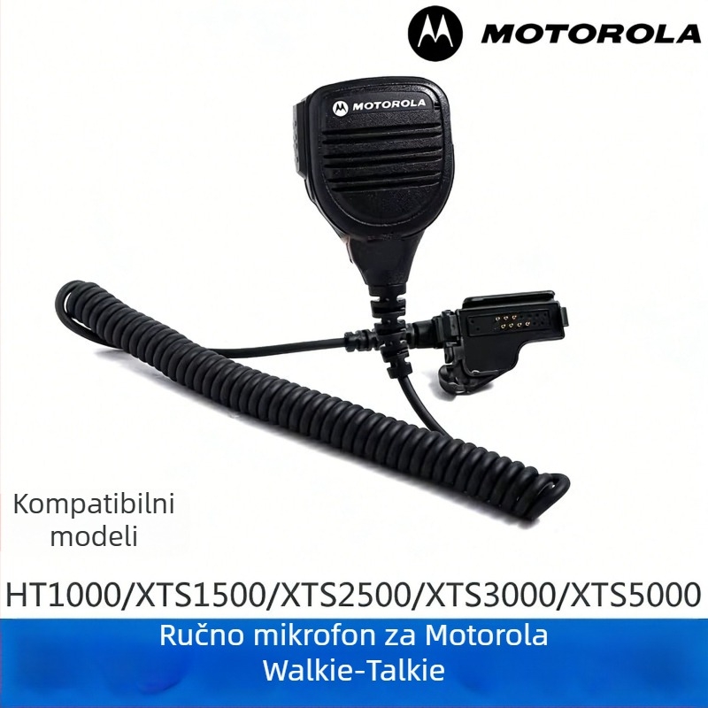Motorola mikrofon za ručnu slušalicu za HT1000 i XTS1500/2500/3000/5000 – otporan na smetnje, domet 1,5–3 km