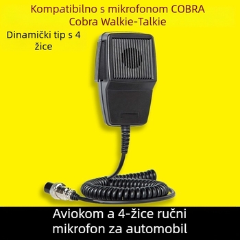 Mikrofon za radiostanicu s avionskim priključkom za Argo-300/Cobra CB-507, dinamička zavojnica 4-žilna/5-žilna, domet 10-50 km, bez baterije, protuklizni dizajn