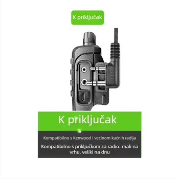 Žični slušalica za SMP418/A8 s M-head mikrofonom, kompatibilna s 458/468/818, kabel 120 cm, domet 1,5–3 km