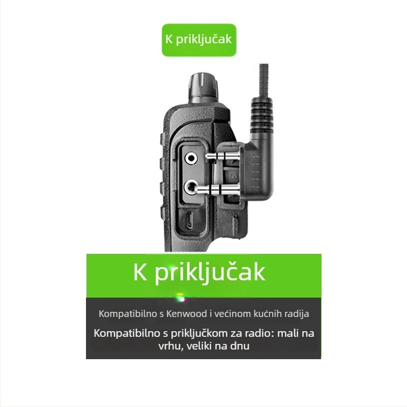 Žični slušalica za SMP418/A8 s M-head mikrofonom, kompatibilna s 458/468/818, kabel 120 cm, domet 1,5–3 km