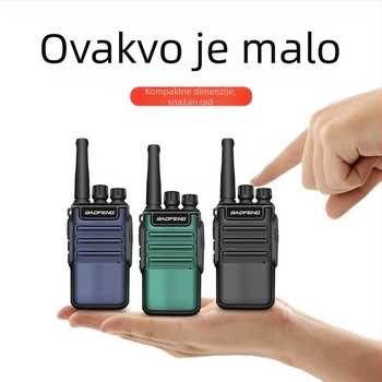 Baofeng BF-V8 walkie-talkie, mini model, 5W, 400–470 MHz, 16 kanala, domet 1,5–3 km, baterija 5800 mAh, otporan na prašinu
