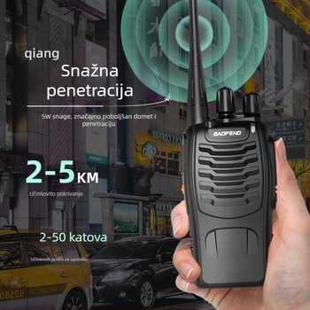 Baofeng BF-888S ručna radio stanica, 400-470 MHz, 5W, 16 kanala, domet 1,5–3 km, LiPo baterija