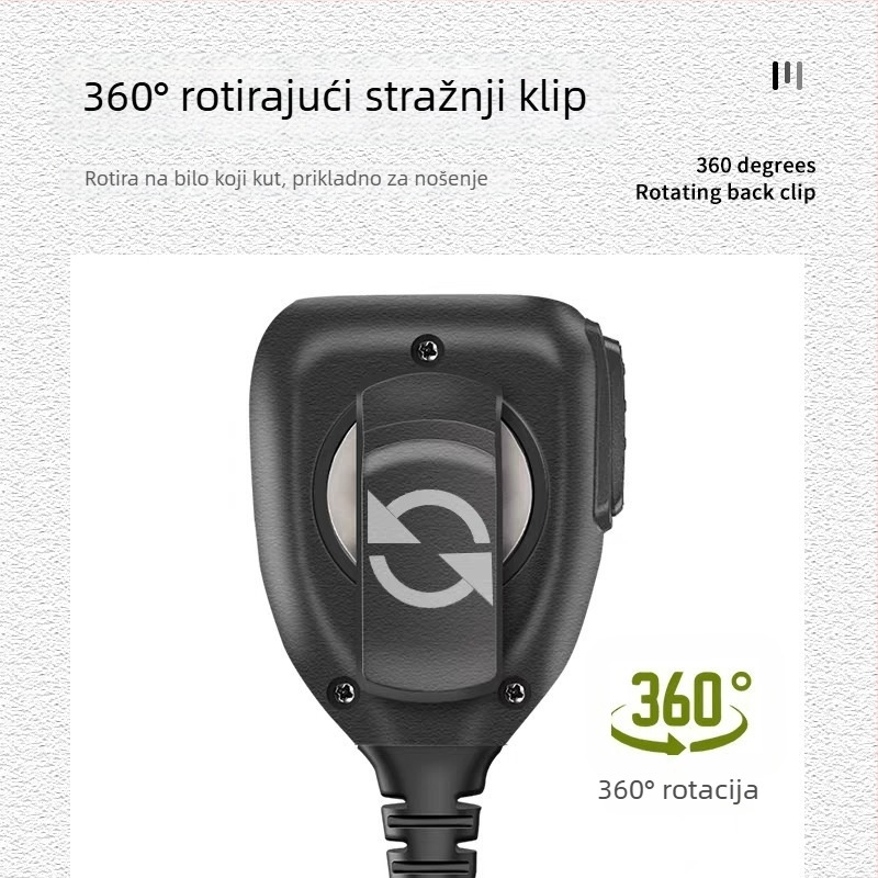 Dvobutonski ručni/rameni mikrofon za Baofeng 5R/5RH/5RM i Quansheng K5K6