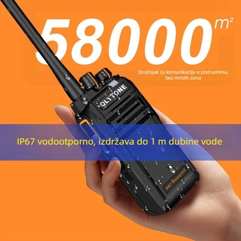 Lu Yitong vodootporni walkie-talkie, 18W, 400-480 MHz, 16 kanala, domet 5-10 km, baterija 5000 mAh