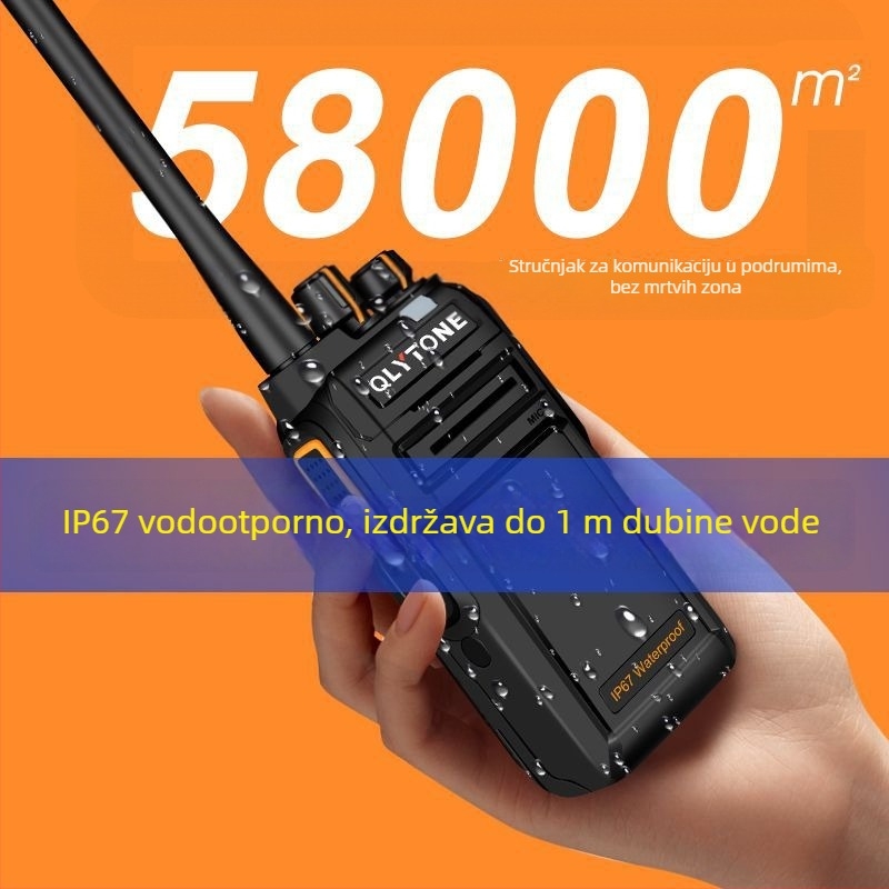 Lu Yitong vodootporni walkie-talkie, 18W, 400-480 MHz, 16 kanala, domet 5-10 km, baterija 5000 mAh