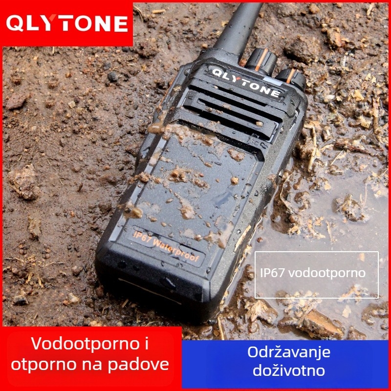 Lu Yitong vodootporni walkie-talkie, 18W, 400-480 MHz, 16 kanala, domet 5-10 km, baterija 5000 mAh
