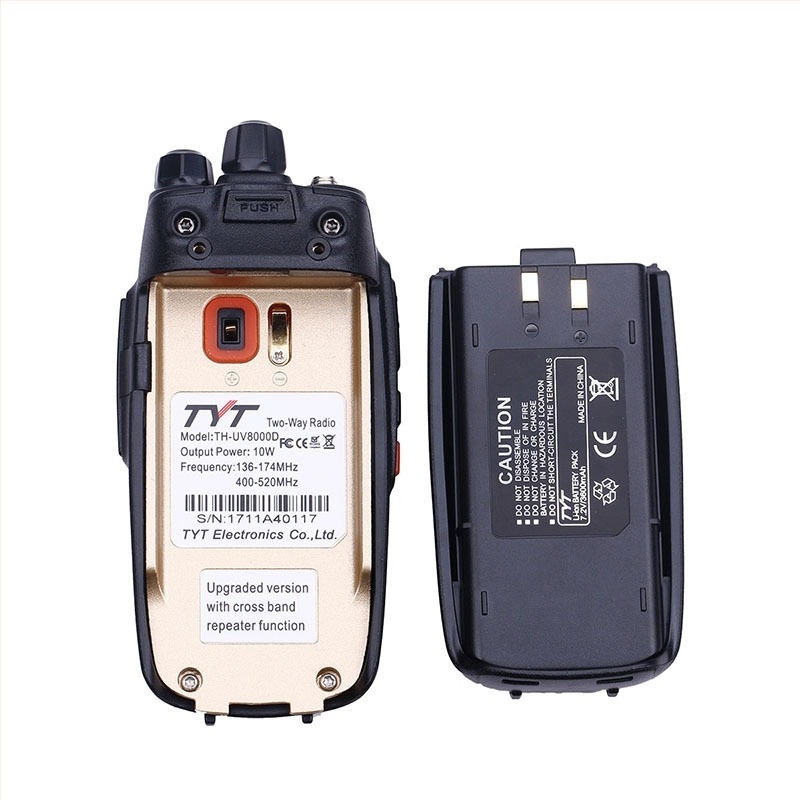 TYT TH-UV8000D vanjski analogni radio-komunikator visokog kapaciteta, dvostrani zaslon, 128 kanala, 10W izlaz, litijska baterija 2200 mAh