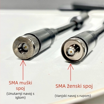 Gooseneck antena za ručni radio, UV premaz, dvostruki zavoj, SMA konektor, domet 3–5 km, protiv smetnji, bez baterije